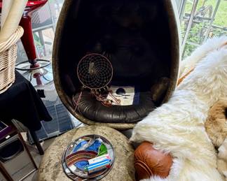 The fantastic Swedish MCM egg chair and ottoman.