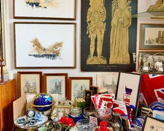 British decor, vintage art.