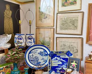 Blue & White Decor Chinoiserie and art.