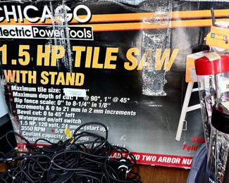 Chicago 1.5 HP Tile Saw with Stand new in box.