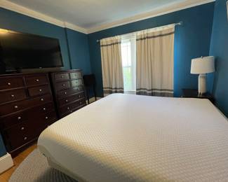 2 large chest of drawers, matching bedside tables, king sleep number bed with adjustable base 