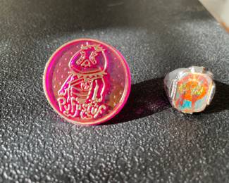 Pufnstuf ring and Monkees Flicker ring