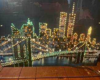N.Y. N.Y.!! Lighted Wall Art w/Twin Towers!!