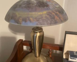 Painted Glass Shade Lamp
