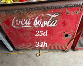Coca Cola Vintage Cooler 10"W x 25"D x 34"H 1950's?