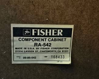 Fisher Component Audio/Video Cabinet RA-542  Made In  USA!