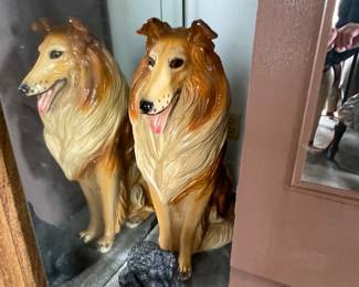 Almost Life Sized, Ceramic, "Lassie" & Poodle