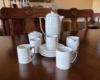 Wedgwood Keith Murray Moonstone coffee set. HTF! 