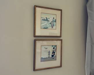 Pair of Japanese silkscreens