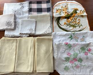 A few linens... more in kitchen.