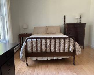 Double bed, lamps and chest