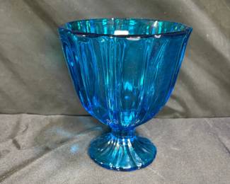 L.E. Smith Sparkling Blue Simplicity Candy Dish