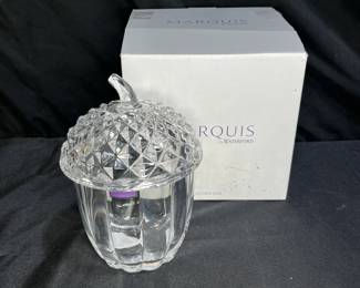 Marquis by Waterford Acorn Crystal Box 7" with Lid