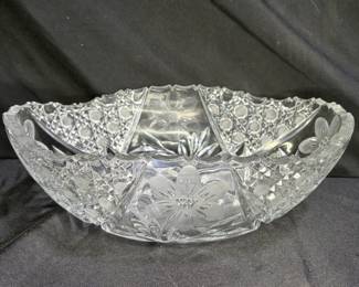 Cut Crystal Oval Serving Bowl