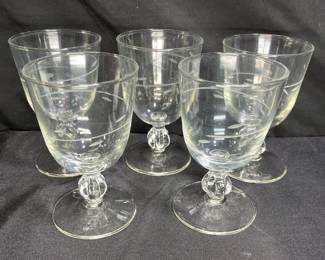  5 Libbey Glass Interlude Water Goblets