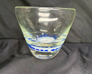 Art Glass Hand Blown Bowl with Millefiori Design