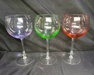 3 Various Colored Baloon Goblet