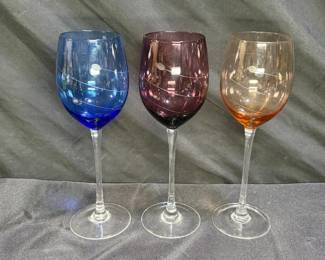  3 Vintage Lenox Tuscany Swirl Colorful Wine