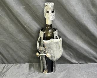 Metal Coat Of Arms Wine Bottle Holder