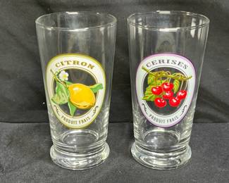  Williams Sonoma "Just de Fruits" Tumblers 6" tall