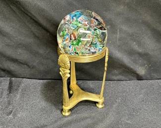  Handblown Art Glass Controlled Bubble Paper Weight