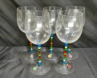 | 5 Crate + Barrel Caprice Wine Glass Color stem