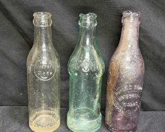 3 Vintage Soda Bottles