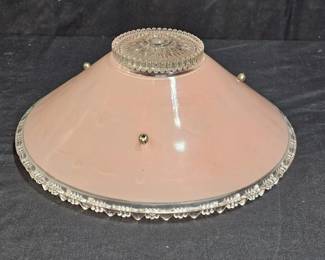 Vtg 1930's Art Deco Rose Pattern 3 Chain Fixture