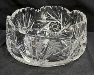  Vintage Cut Crystal Saw Tooth Edge Bowl
