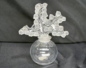 Lalique Signed Perfume Bottle Lilly of the Valley