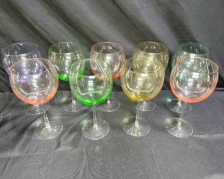 9 Various Color Balloon Wine Glasses