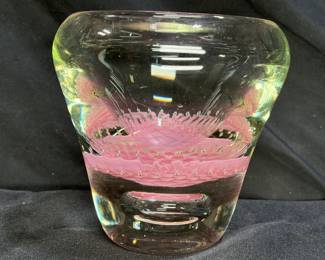 Signed M Sanders Pink Floral Design Bowl