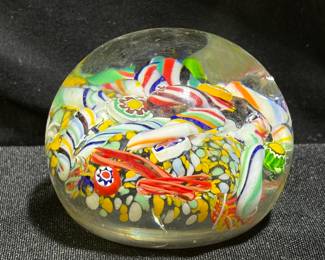  Vtg Gentile Scrambled Milford & Cane Paper Weight