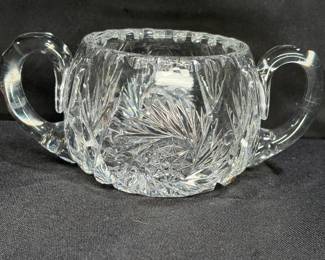 VTG Heavy Cut Crystal Sugar Bowl