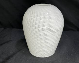 White Murano Glass Lampshade Swirl Design
