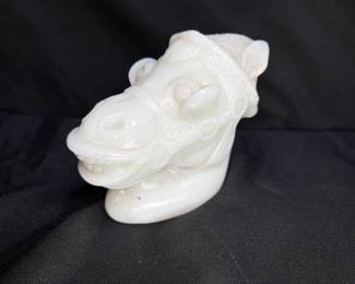  Silly Milk Glass House Head Paperweight