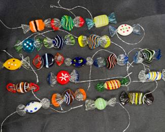  20 Murano Style Art Glass Wrapped Candy Pieces