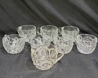  8 Vintage Glass Punch Cups