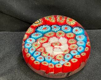 Tozai Millefiori Hand Blown Glass Paper Weight