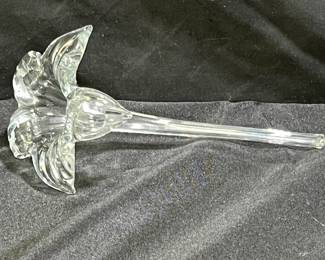 Hand Blown Clear Glass Bud Vase