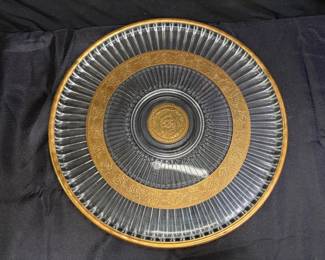 Culver Signed Gold Glass Serving Platter