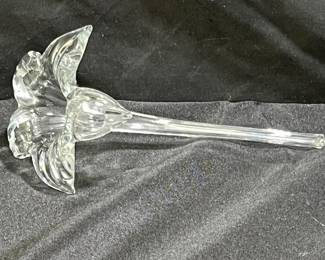 Hand Blown Clear Glass Bud Vase