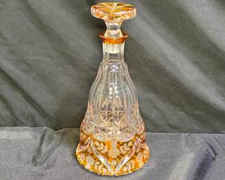 Beautiful Amber to Clear Cut Decanter