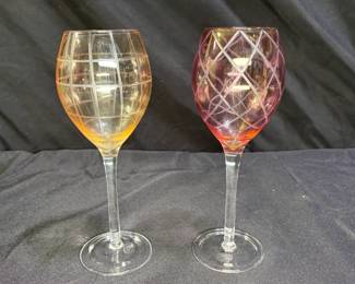 Two 5th Avenue Crystal Wine Glasses