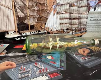 Model Ship Collection and Battleship Board Game