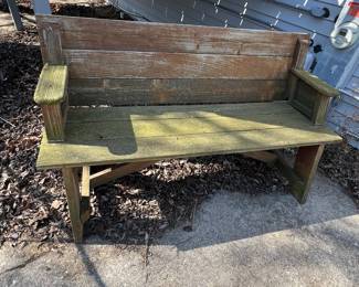 Rustic Wooden Park Bench