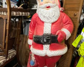 Vintage 5 FT Santa Claus Blow Mold Christmas Decoration by General Foam Plastics