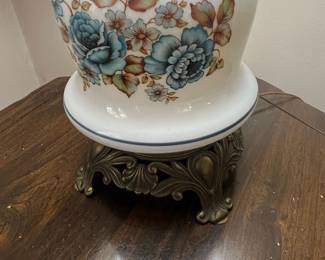 Vintage "Gone With The Wind" Style Floral Hurricane Lamp