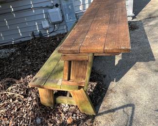 Rustic Wooden Park Bench