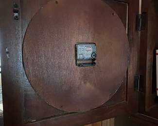Wooden Grandfather Clock with Storage Cabinet and Quartz Movement
